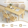thumbnail image 6 of Gymax 5 PCS Wooden Dining Table Set 48'' Rectangular Kitchen Table & 4 Windsor Chairs, 6 of 9