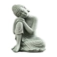 thumbnail image 2 of Decor Statue Meditation Stone Figurine Compact Hand Carved Ornament Weather Resistant for Desk Shelf Garden and Mindfulness Decoration, 2 of 8