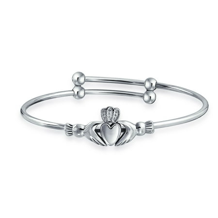 Sterling Silver Claddagh Baby Bracelet Expandable 6.5in