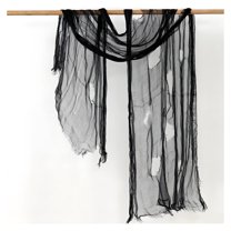 AUQ Spider Web Decoration,78.74 × 157.48in Halloween Spider,Hole Spider Web,Black