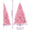 thumbnail image 4 of vidaXL Artificial Half Christmas Tree with Stand Pink 210 cm PVC, 4 of 5