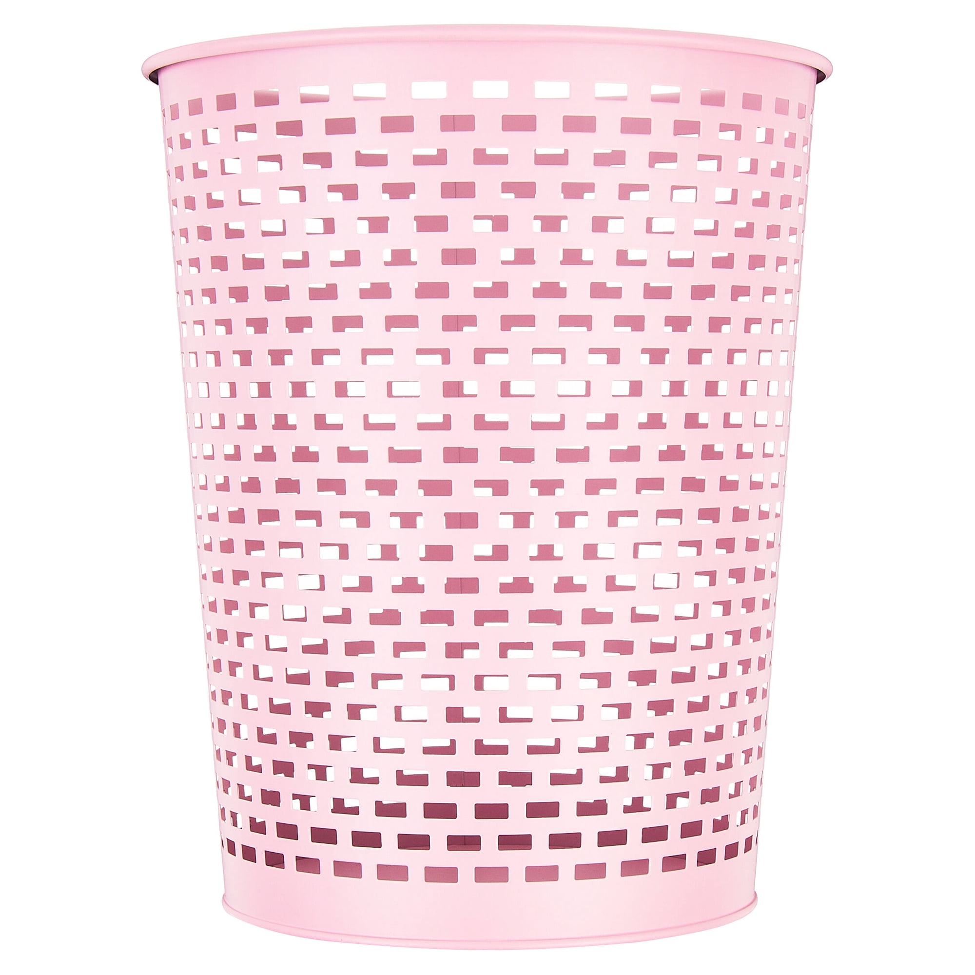 Mainstays Pink Metal Wastebasket, 2 gal