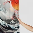 thumbnail image 3 of Orinice Japanese Sea Wave Shower Curtain, Asian Japan Ocean Black Bath Curtain, Japanese Asian Kanagawa Wave Anime Polyester Fabric Waterproof Bathroom Accessory Set with  69x72, 3 of 7
