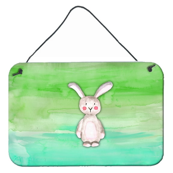 Carolines Treasures BB7437DS812 Bunny Rabbit Watercolor Wall or Door Hanging Prints  8x12 multicolor