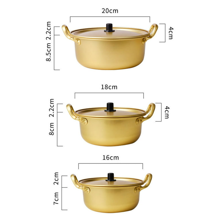 Yannee Ramen Pot, Korean Ramen Cooking Pot With Lid Spoon, Korean Ramen  Noodle Pot Fast Heating For Kitchen Cookware 14cm Gold 
