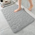 thumbnail image 2 of Bailu Memory Foam Bath Mat Pebble Bathroom Rug Super Absorbent Machine Washable Bathroom Rug (24x36, Light Gray), 2 of 7
