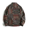 thumbnail image 3 of Blusa y camisa de manga larga con cuello vuelto para hombre, informal, a la moda, con estampado liso, botones, manga larga, cuello vuelto, blusa de poliéster para hombre, 3 of 3
