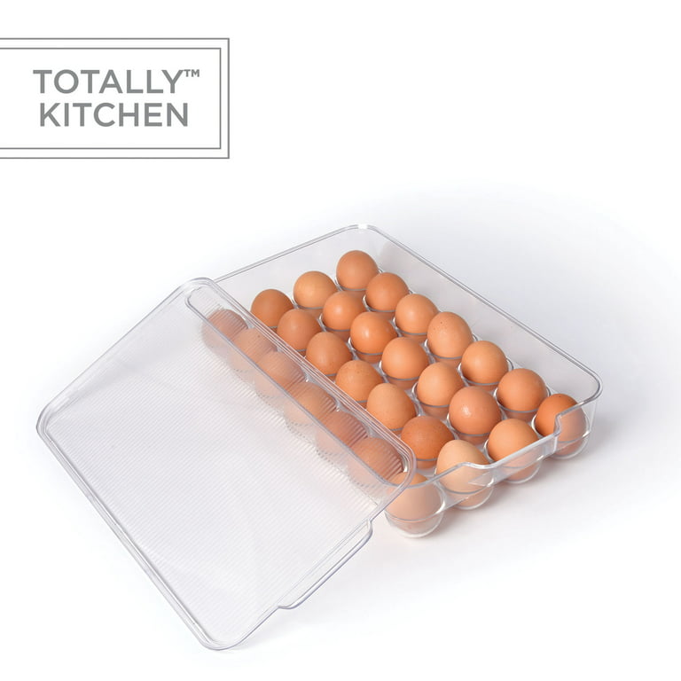 Totally Kitchen Plastic Egg Storage Container | 28 Egg Tray, Clear
