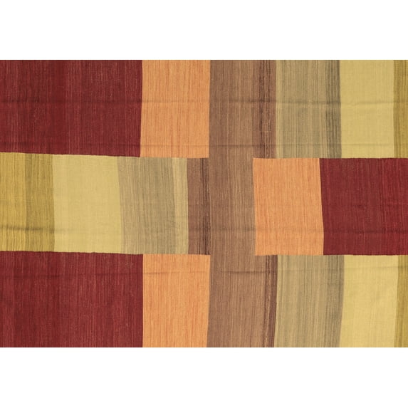 Ahgly Company Machine Washable Indoor Rectangle Abstract Brown Contemporary Area Rugs, 5' x 7'