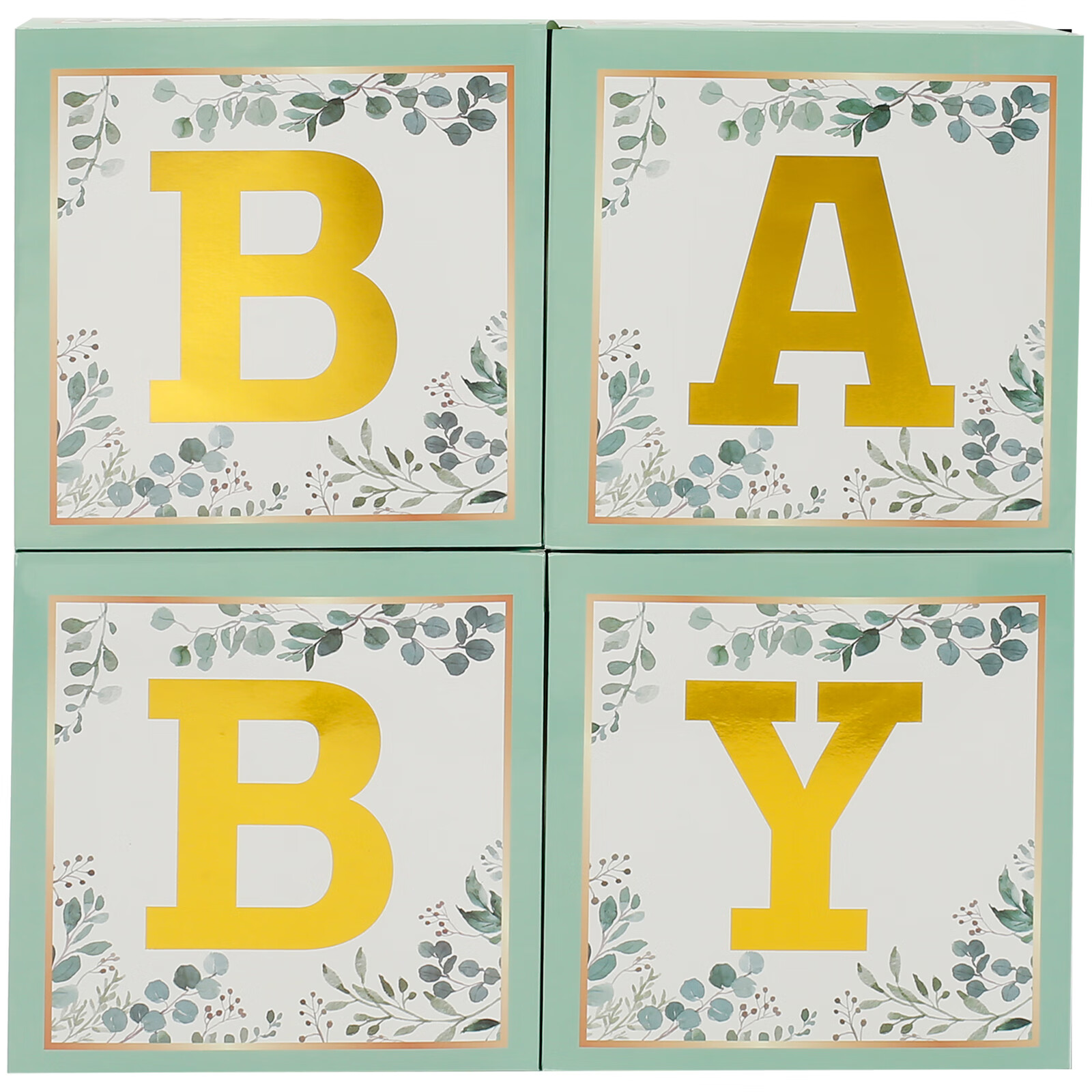 BABY Box Baby Shower Decoration Hollow baby Letter Cubes scatole