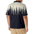 thumbnail image 3 of Mysszz Men's Summer Turn-down Collar Short Sleeve Beach Printed 1/20 Zip T-Shirt Tops, 3 of 3