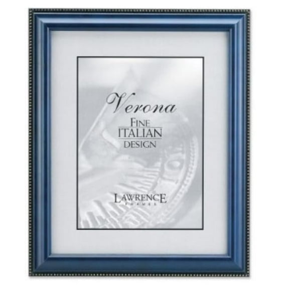 Blue Wood 8x10 Picture Frame - Gold Bead Design