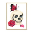 thumbnail image 3 of Designart Skull With Red Rose & Butterfly Modern & Contemporary Floating Frame Wall Art, 3 of 4