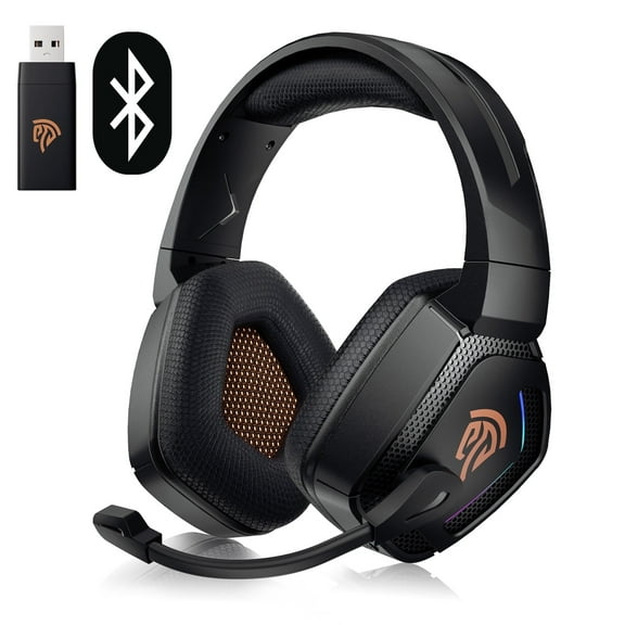 QUCOPRE Wireless Gaming Headset for PS5 PS4 PC Laptop Nintendo Switch,  Bluetooth 5.2 2.4G  SUB Stereo  Headphones with Noise Cancelling Microphone, 45H Endurance,RGB Light