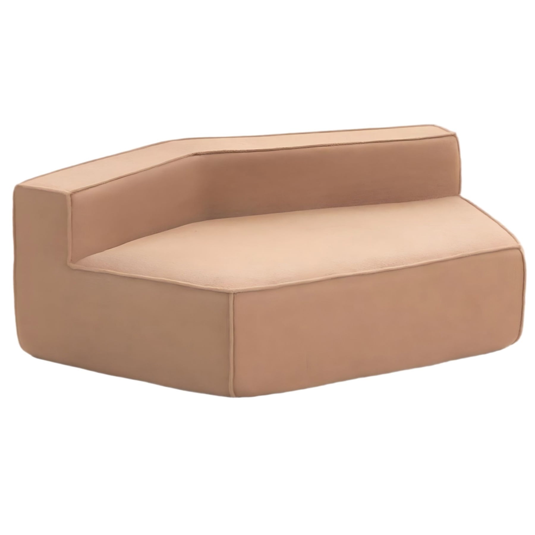 Hommoo Teddy Fleece Single Sofa Chair,Compressed Modular Floor Couch with Wide Seat and 3 Back Cushions, Soft All-Foam Support, Cozy Lounge Chair for Home, Kids & Pets, Left Side, Brown