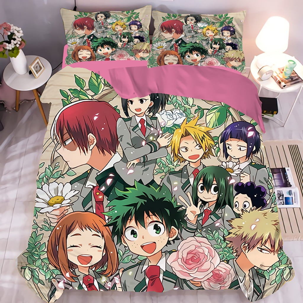 New Anime My Hero Academia Bedding Bed Set 1 Duvet Cover 2 Pillowcases