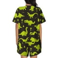 thumbnail image 6 of Fotbe Cute Cartoon Dinosaurs Print Pajama Set for Women 2 Piece Loungewear Short Sleeve Tops and Shorts Set Soft Sleepwear-4X-Large, 6 of 7
