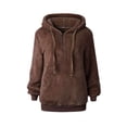 thumbnail image 5 of Lava Women's Fuzzy Hoodies Sport Pullover Hoodie Athletic Cozy Oversized Pockets Hooded Sweatshirt Fleece Hoodies Brown 3XL, 5 of 9