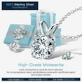 thumbnail image 6 of Moissanite Solitaire Necklace for Women 18K Gold Plating, 1 Carat Lab Created Diamond Pendant, D Color VVS1, 18+2" Silver Chain 925 Sterling Silver , Gift for Wife, Girlfriend on Wedding, 6 of 16