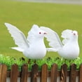 thumbnail image 2 of Kripyery 2Pcs Decorative Fake Peace Doves Artificial Foam Feather White Birds,Craft Bird for Home Ornaments,Wedding Garden Decor, 2 of 8