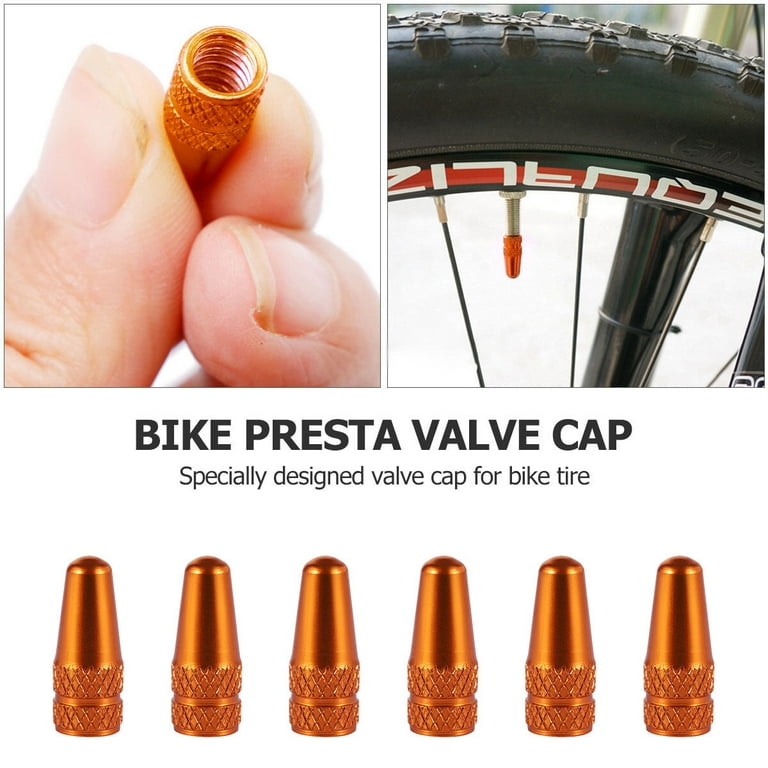Eease Bikes Orange Tire Caps 6 Pcs Aluminum Alloy Valve Cap for Mountain Bike Walmart