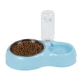 thumbnail image 1 of Juego de cuencos de agua Y comida para mascotas Salvador cuencos dobles acero inoxidable Azul, 1 of 10