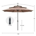 thumbnail image 3 of Autlaycil 10 ft Patio Umbrella 3 Tiers Adjustable Outdoor Market Umbrella with Crank for Beach Pool (Coffee), 3 of 7