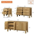 thumbnail image 3 of 6 Drawer Dresser and Nightstand Sets for Bedroom, 4 Pcs Bedroom Set，Night Stand Set of 2, Modern Accent Chest with Curved Profile Design, Wooden Mid Century Storage Cabinet Set, 3 of 13