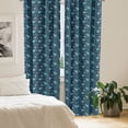 thumbnail image 2 of Ambesonne Floral Curtains, Lilac Roses Leaves Pattern, Pair of 28"x63", Pale Purple and Petrol Blue, 2 of 5