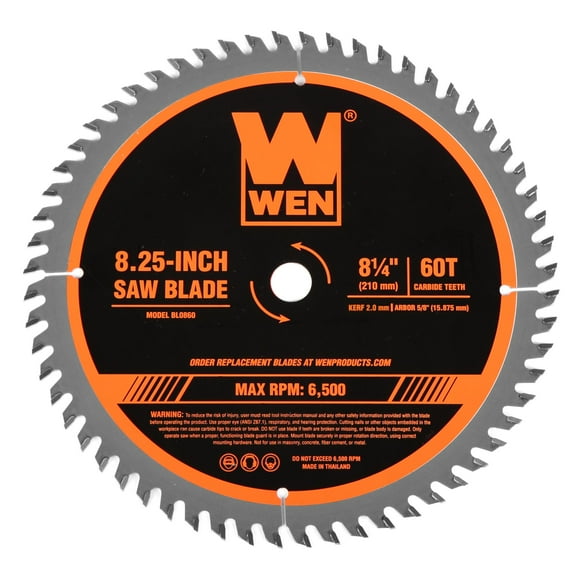 WEN 8.25-Inch 60-Tooth Fine-Finish Carbide-Tipped Circular Saw Blade