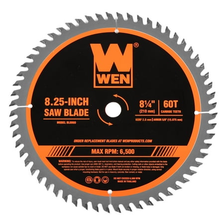 WEN 8.25-Inch 60-Tooth Fine-Finish Carbide-Tipped Circular Saw Blade