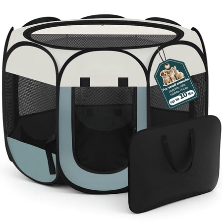HEETLY Pet Cat Playpen for Indoor Cats Enclosed, Puppy Dog Play Pen for Outdoor Travel Camping