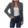 thumbnail image 1 of TJAZFJPA Womens Suit Jacket Women's Solid Double Suede Jacket Retro Long Sleeve Coat Coat Plaid Jacket, 1 of 9