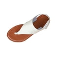 thumbnail image 1 of Zapatos Casuales de las Mujeres Tamaño Más Abierto Del Dedo Del Pie Sandalias de Tanga Plana con Correa Trasera, Sandalias Planas Blancas para la Playa Y Al Aire Libre, 1 of 9