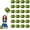 Green+Gold, variant on 24 PCS pom poms Cheerleading,13.8inch Sports Team Spirits Cheering Squad Dance Training with Handle