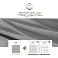 thumbnail image 6 of 100% Egyptian Cotton Fitted Sheet Twin XL/Split King Size, 600 Thread Count, 8-16" Deep Pocket Sheet, Soft & Elastic Sateen Weave Bottom Sheet (Gray, 1 Pack Fitted Sheet Only,Twin XL), 6 of 9