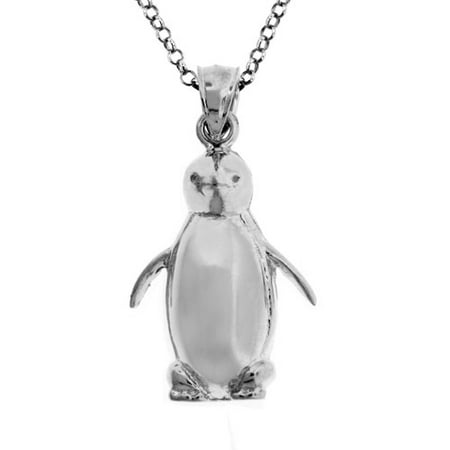 Sterling Silver Penguin Charm on 18" Chain