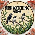 thumbnail image 4 of HELLOYOUNG Vintage Round Aluminum Sign Bird Watching Wall Decor Black Birds Green Leaves Nature Inspired Art for Living Room Bedroom Garden Cafe Outdoor Display, 4 of 7
