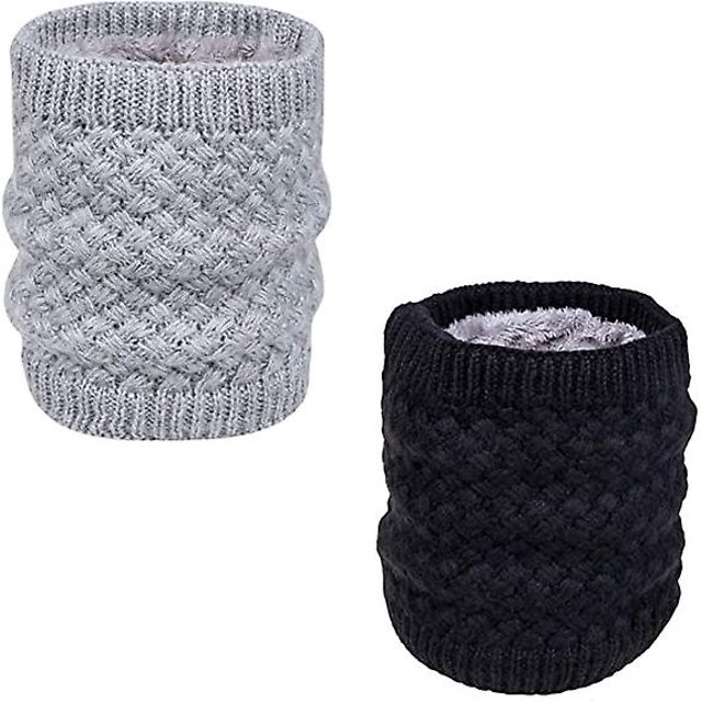 Paquete de 2 calentadores de cuello Tal, bufanda infinita cálida de invierno, bufandas de lana gruesa de doble capa a prueba de viento, regalos para mujeres y hombres ZefeiWu 8390605290794