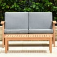 thumbnail image 4 of Amazonia Montein Teak Finish 4 Pieces Patio Conversation Set with Comfortable Cushions, Grey, 4 of 12