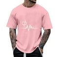 thumbnail image 2 of VBTAPA Short Sleeve T-shirts for Men Valentine's Day Graphic Tees Summer Casual Stylish Tops Pink XL, 2 of 6