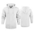 thumbnail image 5 of Outfmvch Men's Zip-Up Hoodie,Full-Zip Hoodie,Hooded Sweatshirt,Fleece Hoodie Men's Fashionable Casual Solid Color Trendy Hooded Zipper Sports Hoodie White XL, 5 of 5