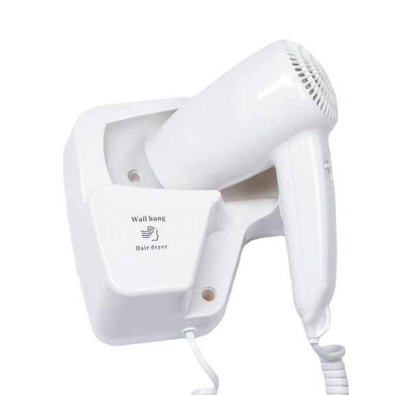 Wall-Mount Hair Dryer, 1200W Hair Dryer, Wall Mount Blow Dryer, White