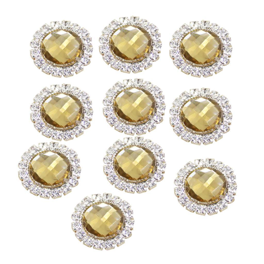 50 Acrylic Flatback Sewing Rhinestone Round Gems Button 18mm Sew on beads 