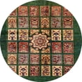 thumbnail image 1 of Ahgly Company Machine Washable Indoor Round Abstract Bakers Brown Area Rugs, 4' Round, 1 of 7