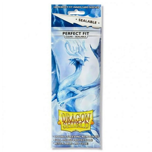 Arcane Tinmen ATM13201 Dragon Shield Sealable Perfect Fit Inner Card Sleeves - Clear, 100 Count