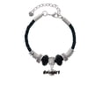thumbnail image 2 of Delight Jewelry Silvertone Black Cowgirl Aunt Celtic Knot Leather Bead Bracelet, 7"+2" Extender, 2 of 4