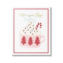 Stupell Industries Let's Get Cozy Pink Cocoa Graphic Art Gallery Wrapped Canvas Print Wall Art, Design by The Saturday Evening Post