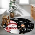 thumbnail image 3 of Round Rugs 3.3Ft, Black Snowman Christmas Round Area Rug Washable Indoor Throw Carpet, Xmas Snowflake Birds Soft Non Slip Circle Rug for Laundry Room Patio Home Decor Aesthetic, 3 of 8