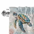 thumbnail image 2 of Valances for Windows Marine Life Sea Turtles Rod Pocket Short Curtain for Bathroom Living Room Bedroom Vintage Fish Corals 1 Panel 54x18in, 2 of 9